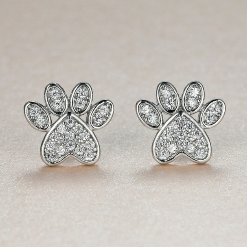 Closet Clearout! Heart Paw Print Stud Earrings